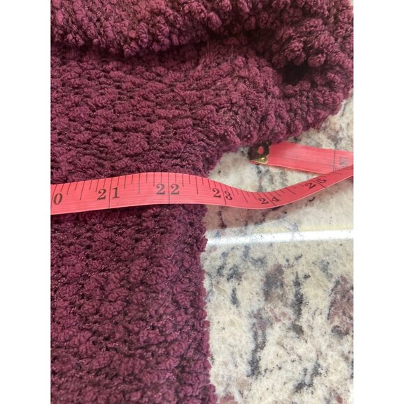 Andre By Unit Womens Sweater Small Burgundy Popcorn Knit Soft Cozy Cabincore - Picture 6 of 8